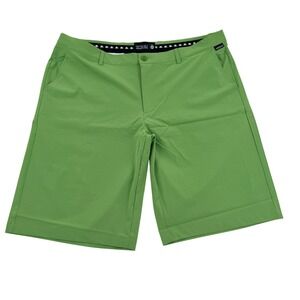 Tattoo Golf Performance Mens Shorts Size 40 Lime Green Skull Logo Golfing Casual